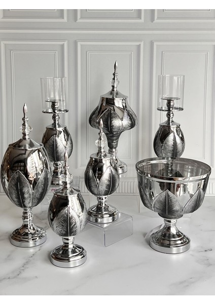 Evora Hand Made 7 Parça Gümüş Salon Seti