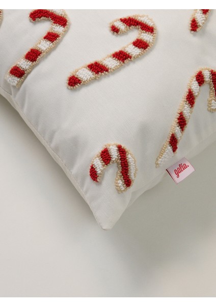 Candy Rain Simli - Yılbaşı Serisi Noel Şekeri Punch Kırlent Yastık Kılıfı fiyatları