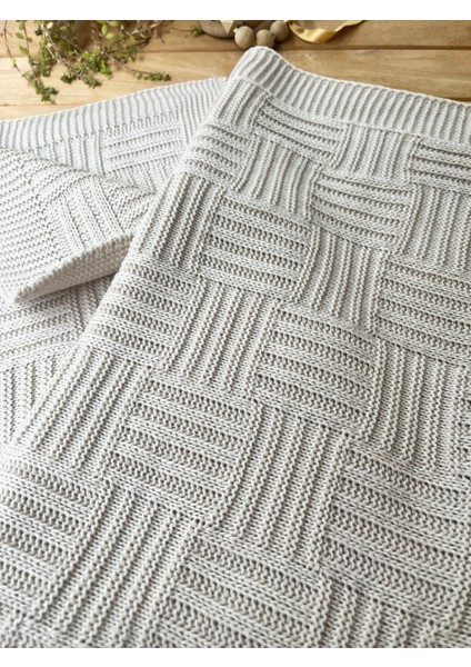 Triko Tek Kat Bebek Battaniye Bej 90X100 Cm-Sepet Örgü Desenli fiyatları