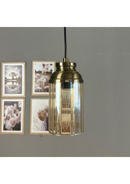 Vetra Cam Bal Rengi Tekli Avize Kum Saati Başlık Retro Sarkıt Lamba Restoran Salon Aydınlatma indirimleri