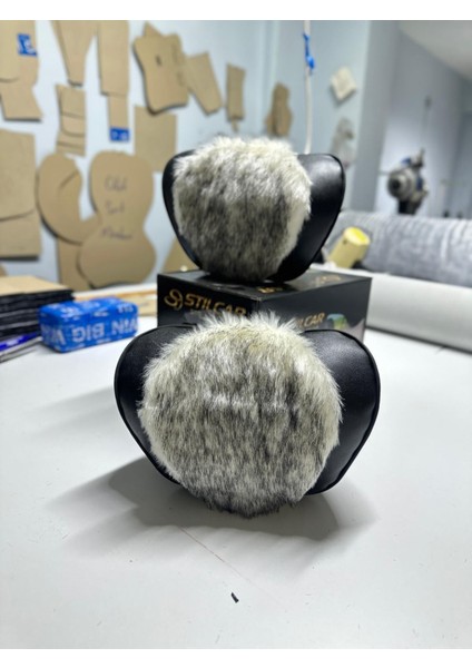 Stilcar Lüks Kürk Detaylı Ortopedik Oto Boyun Yastığı - Seyahat Konforu ve Boyun Desteği (2 Adet) indirimleri