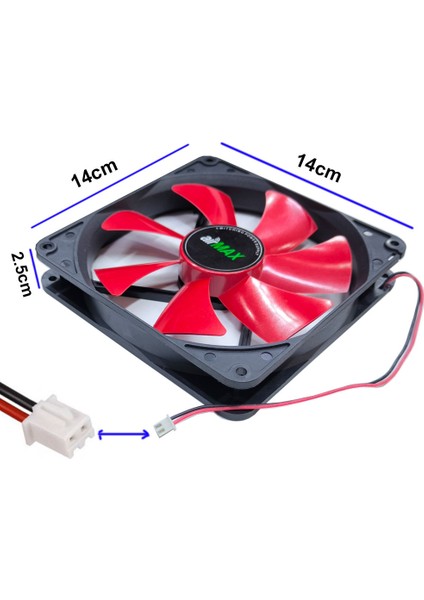 14 cm 12V 2 Pinli Fan 14*14*2.5cm Ölçülerinde 12 Volt 2 Pimli Soğutucu Fan modelleri