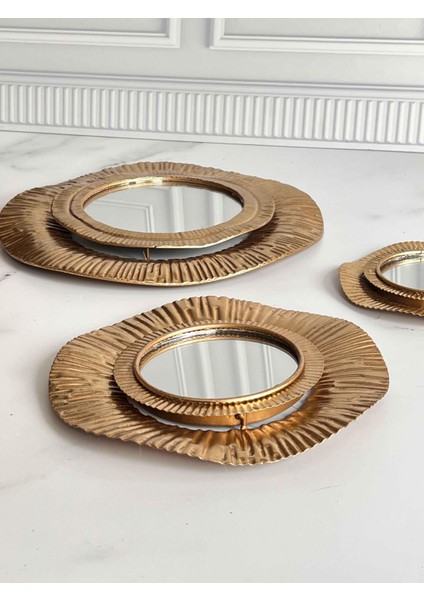 Solar Gold Kabartmalı 3'lü Ayna Seti fırsatları
