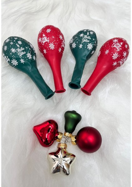 10 Adet Mutlu Yıllar& Merry Christmas Baskılı Yılbaşı Balonları–parti Dekoru,yeni Yıl Kutlama Balonu7 Li Balon Standlı fırsatları