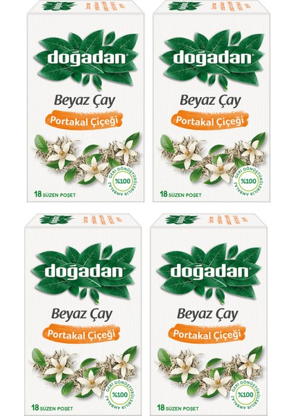 Beyaz Çay Portakal Çiçeği 18'li x 4 Adet