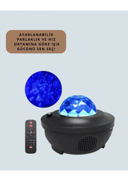 Yıldız & Okyanus Dalga Projektörü – Bluetooth / USB Hoparlörlü indirimleri