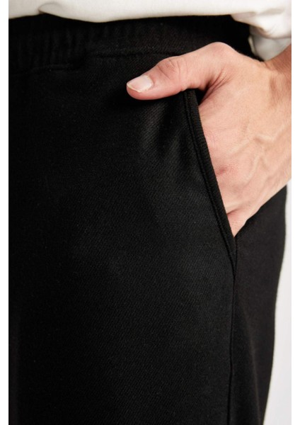 Pantolon Relax Fit Beli Bağcıklı Cepli Basic Düz Düz Paça