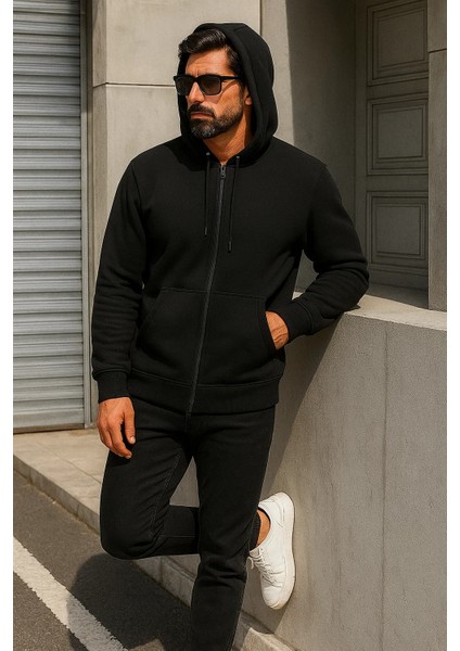 Erkek Trend Kışlık Siyah Oversize Sweatshirt fırsatları