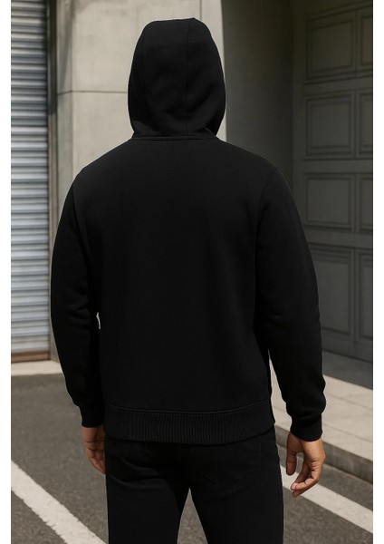 Erkek Trend Kışlık Siyah Oversize Sweatshirt indirimleri