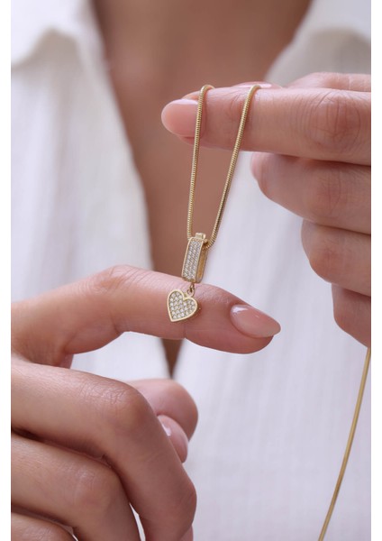 14 Ayar Altın Tondo Zincir Kalp Kolye modelleri