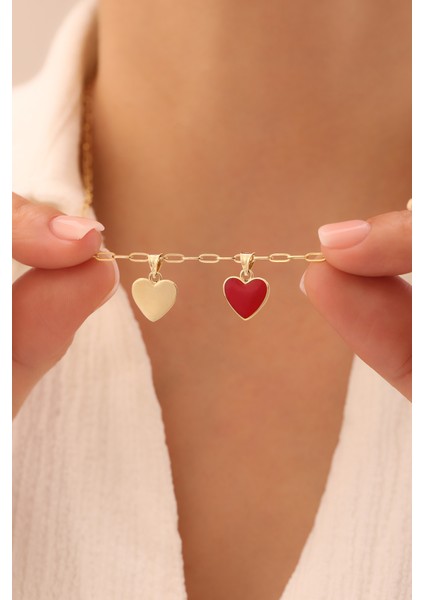 14 Ayar Altın Ataş Zincir Kalp Kolye fiyatları