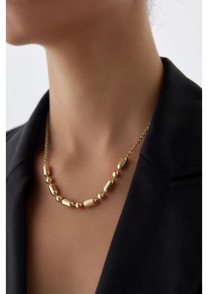 14 Ayar Altın Modern Kapsül Kolye