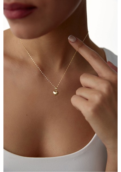 14 Ayar Altın Italyan Aynalı Zincir Kalp Kolye fiyatları