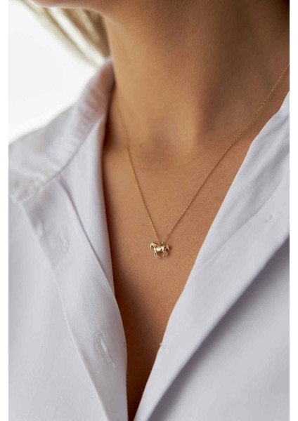 14 Ayar Altın At Kolye