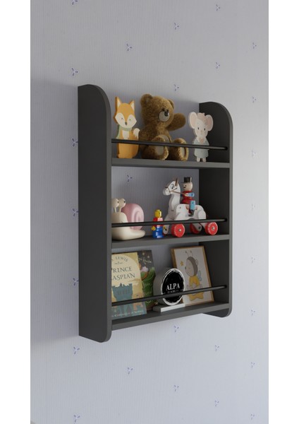 Montessori Çocuk Duvar Kitaplık Rafı | Çocuk Odası Kitap ve Oyuncak Düzenleyici Raf