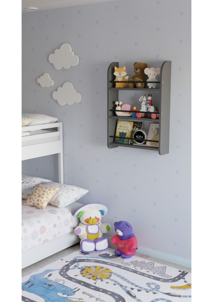Montessori Çocuk Duvar Kitaplık Rafı | Çocuk Odası Kitap ve Oyuncak Düzenleyici Raf fiyatları