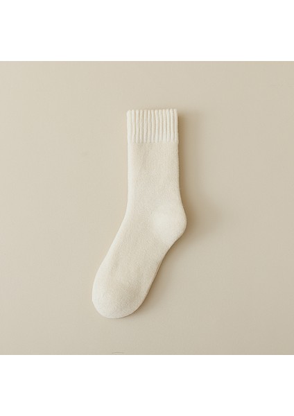 Tek Renk Pamuklu Çorap, Kalınlaştırılmış ve Isıtıcı Kashmir Çorap (Yurt Dışından)