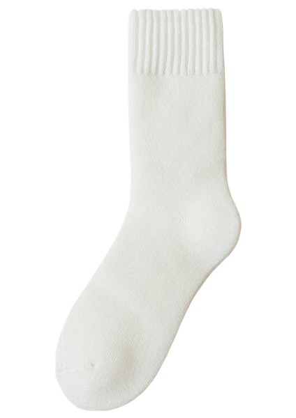 Tek Renk Pamuklu Çorap, Kalınlaştırılmış ve Isıtıcı Kashmir Çorap (Yurt Dışından)