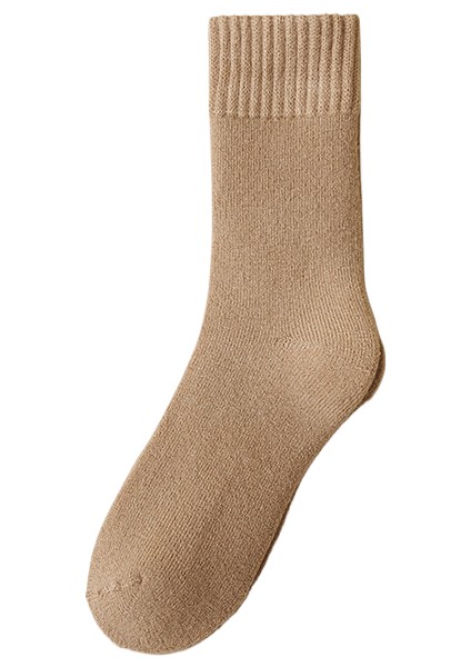 Tek Renk Pamuklu Çorap, Kalınlaştırılmış ve Isıtıcı Kashmir Çorap (Yurt Dışından)