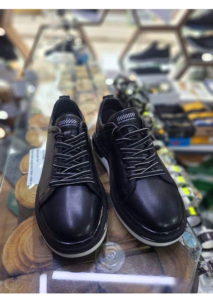 Siyah Deri Eva Taban Su Geçirmez Comfort Mevsimlik Erkek Sneaker Ayakkabı fiyatları