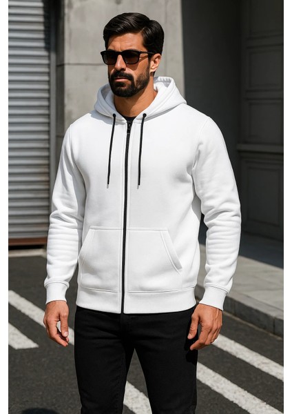 Erkek Trend Kışlık Beyaz Oversize Sweatshirt fiyatları