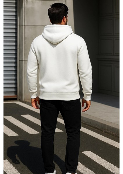 Erkek Trend Kışlık Beyaz Oversize Sweatshirt indirimleri