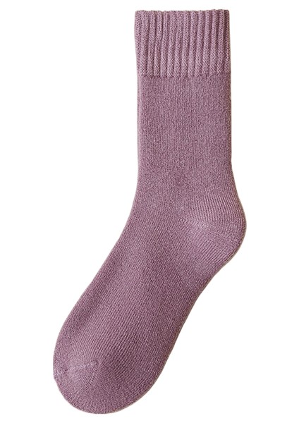 Tek Renk Pamuklu Çorap, Kalınlaştırılmış ve Isıtıcı Kashmir Çorap (Yurt Dışından)