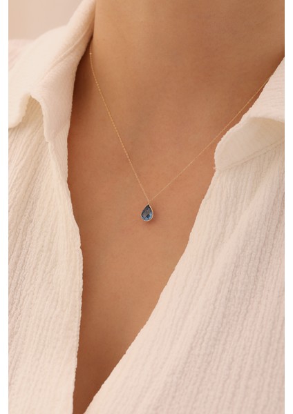 14 Ayar Altın Safir Taşlı Kolye fiyatları