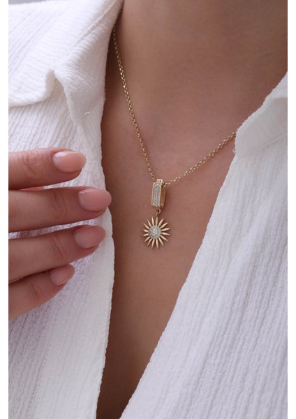 14 Ayar Altın Doch Zincir Güneş Kolye