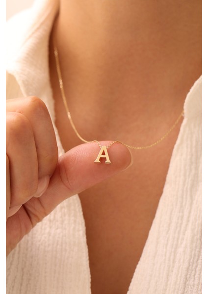 14 Ayar Altın Üç Boyutlu Harf Kolye fiyatları