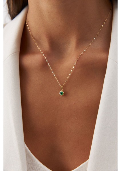 Altın Italyan Aynalı Zincir Yeşil Göz Kolye fiyatları