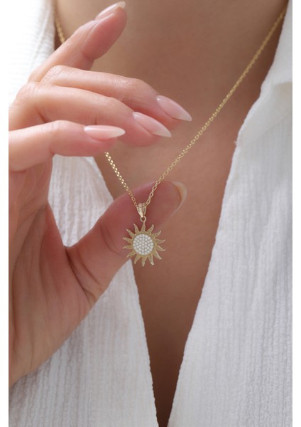 14 Ayar Altın Forse Zincir Güneş Kolye