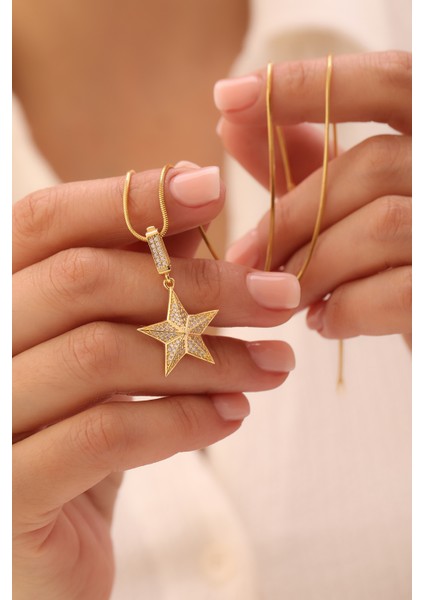 14 Ayar Altın Balık Sırtı Zincir Yıldız Kolye fiyatları