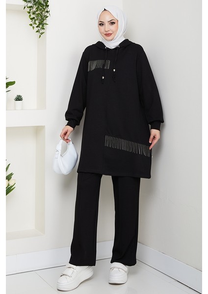 Zincir Detay Oysho Ikili Takım 1660 - Siyah