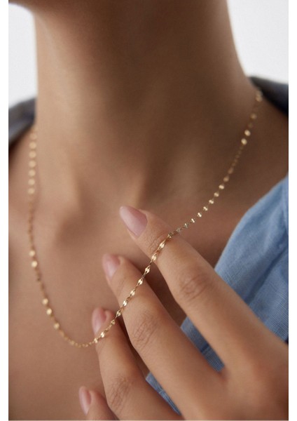 Altın Italyan Aynalı Zincir