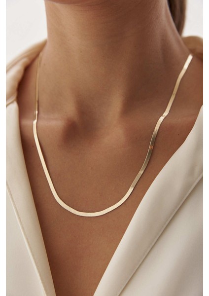 Altın Italyan Ezme Kemer Kolye