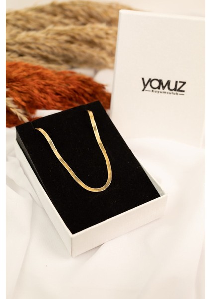 Altın Italyan Ezme Kemer Kolye