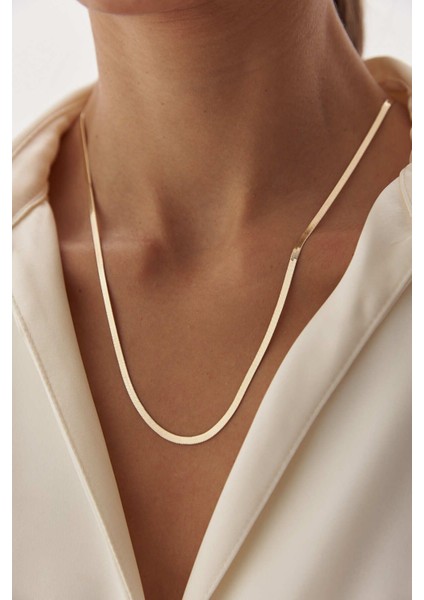 Altın Italyan Ezme Kemer Kolye