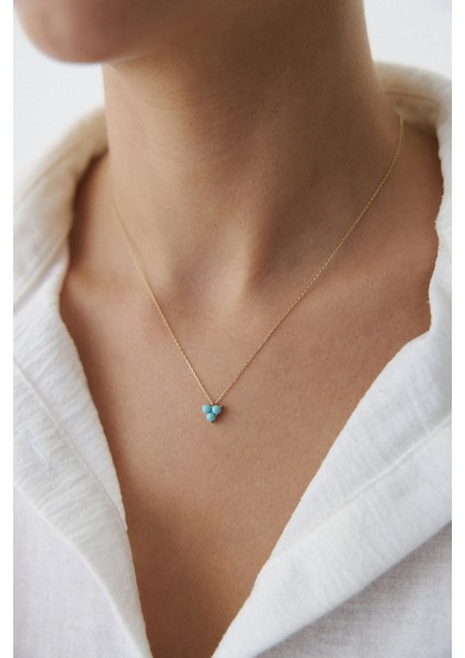 14 Ayar Altın Turkuaz Kokina Kolye fiyatları