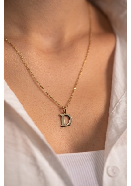 14 Ayar Altın Forse Zincir Harf Kolye modelleri