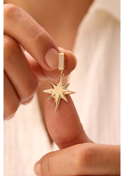 14 Ayar Altın Doch Zincir Kuzey Yıldızı Kolye modelleri