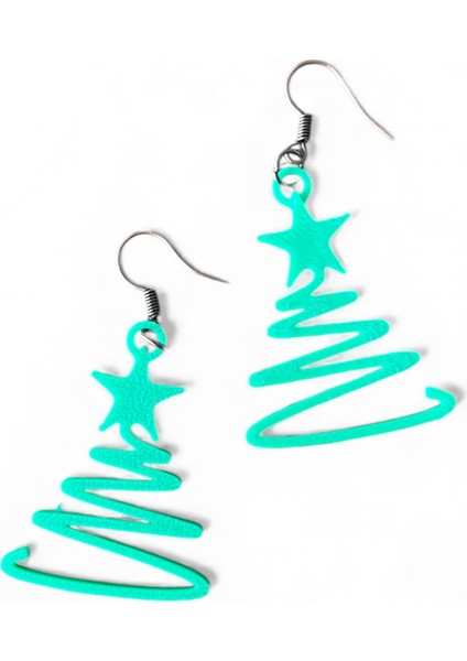 Minimalist Çam Ağacı Küpe – Yılbaşı Temalı