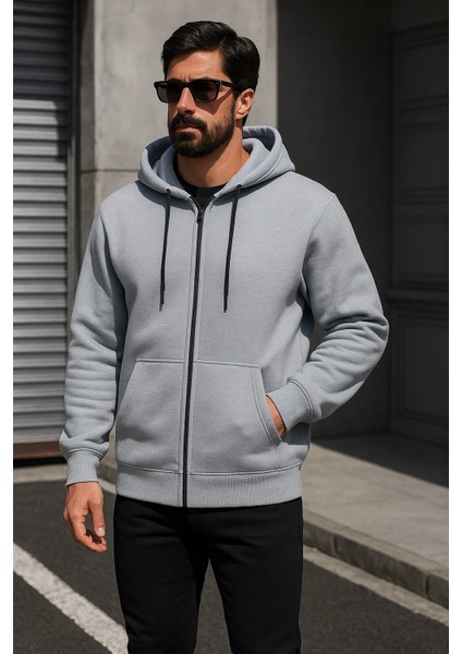 Erkek Trend Kışlık Gri Oversize Sweatshirt fiyatları