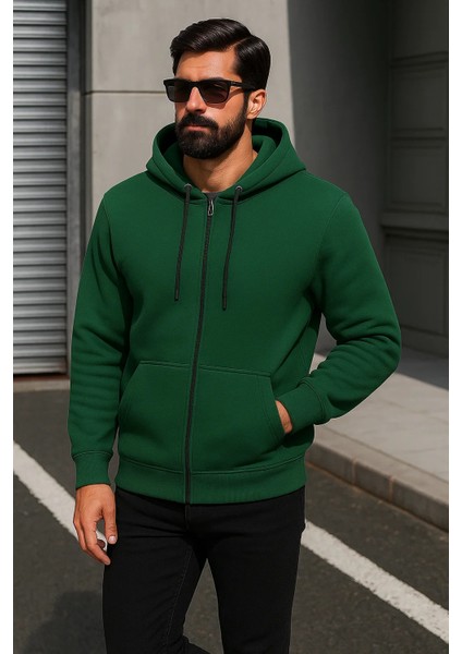Erkek Trend Kışlık Yeşil Oversize Sweatshirt fırsatları