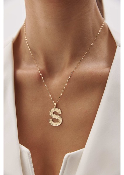 14 Ayar Altın Aynalı Zincir Kalemli Harf Kolye fırsatları