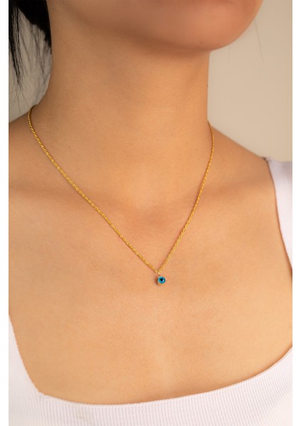 Altın Nazar Boncuklu Kolye