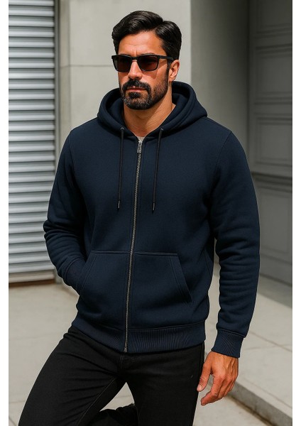 Erkek Trend Kışlık Lacivert Oversize Sweatshirt fırsatları