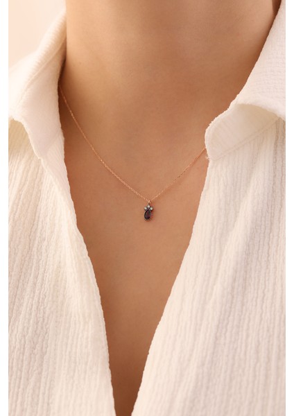 14 Ayar Altın Damla Desenli Yakut Kolye modelleri