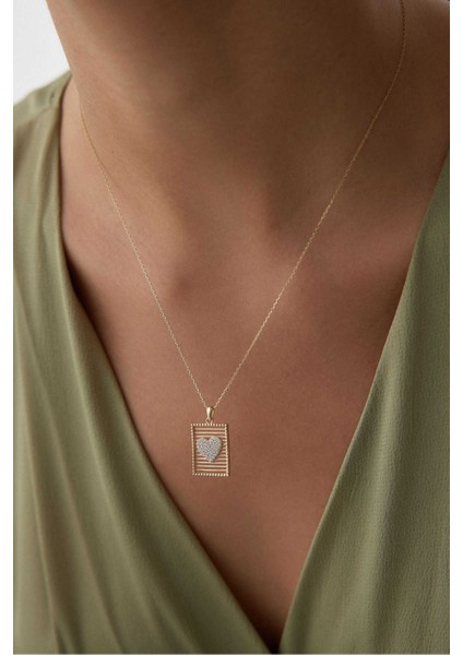 14 Ayar Altın Izgara Kalp Kolye fiyatları