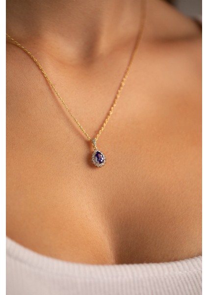 14 Ayar Halat Burgu Zincir Safir Kolye fiyatları